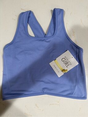 NWT Athleta Girl Rise Above Real Soft Tank Periwinkle Blue Size Medium 8-10